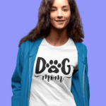 Dog Mom Tshirts for Women Graphic Print Short Sleeve O Neck Mom Shirt